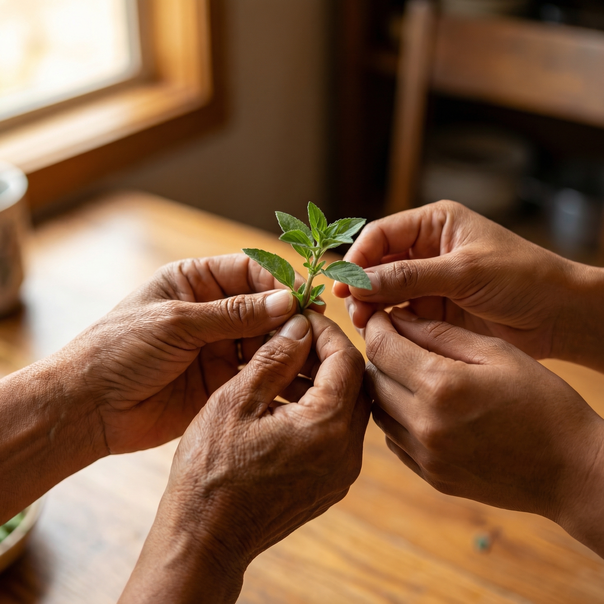 Passing plant knowledge through hands