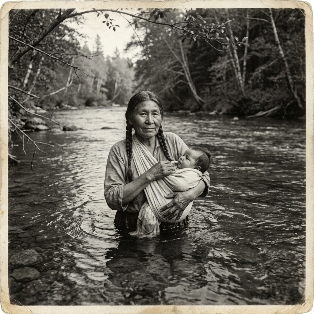 Grandmother at the river